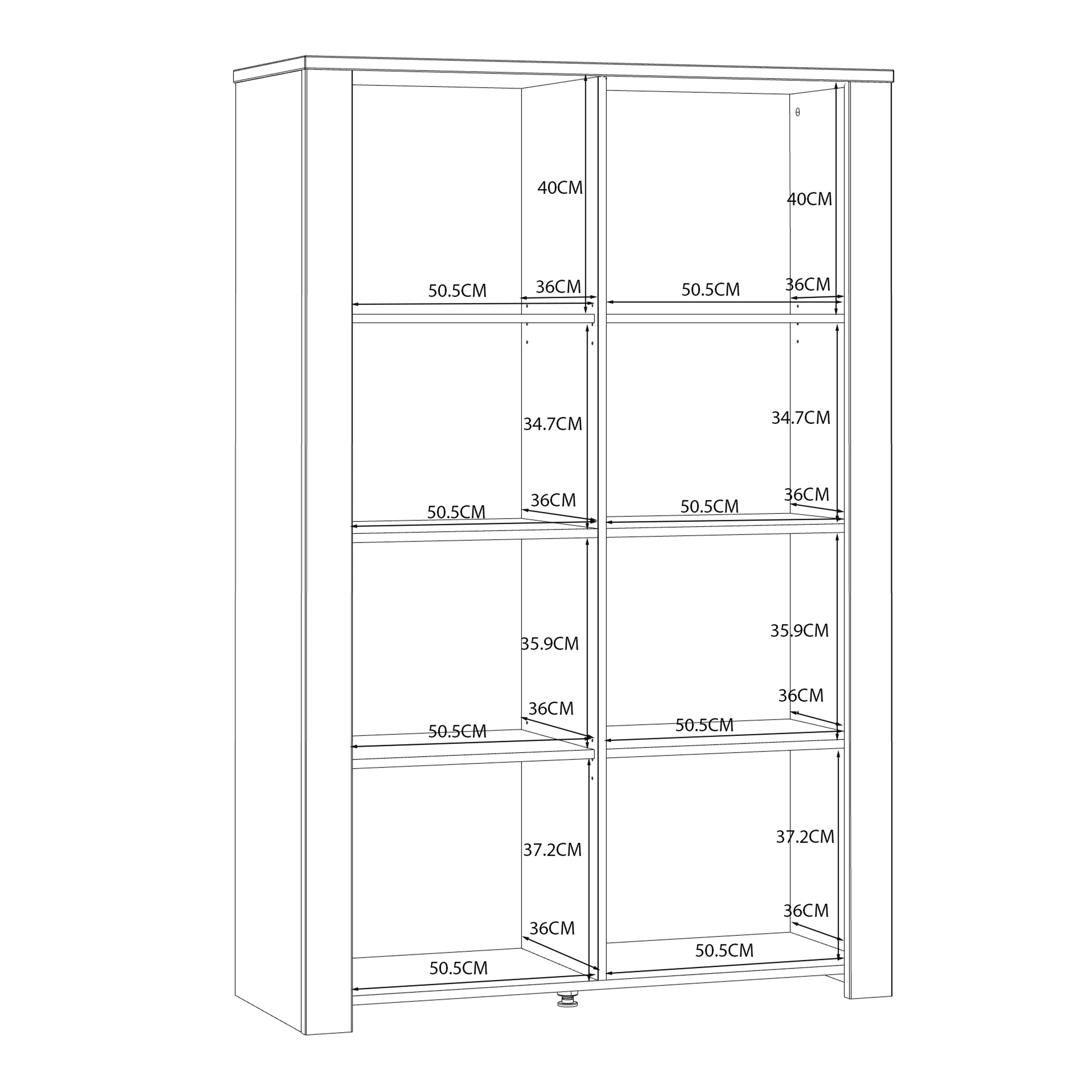 Bohol 2 Door Display Cabinet in Riviera Oak/White