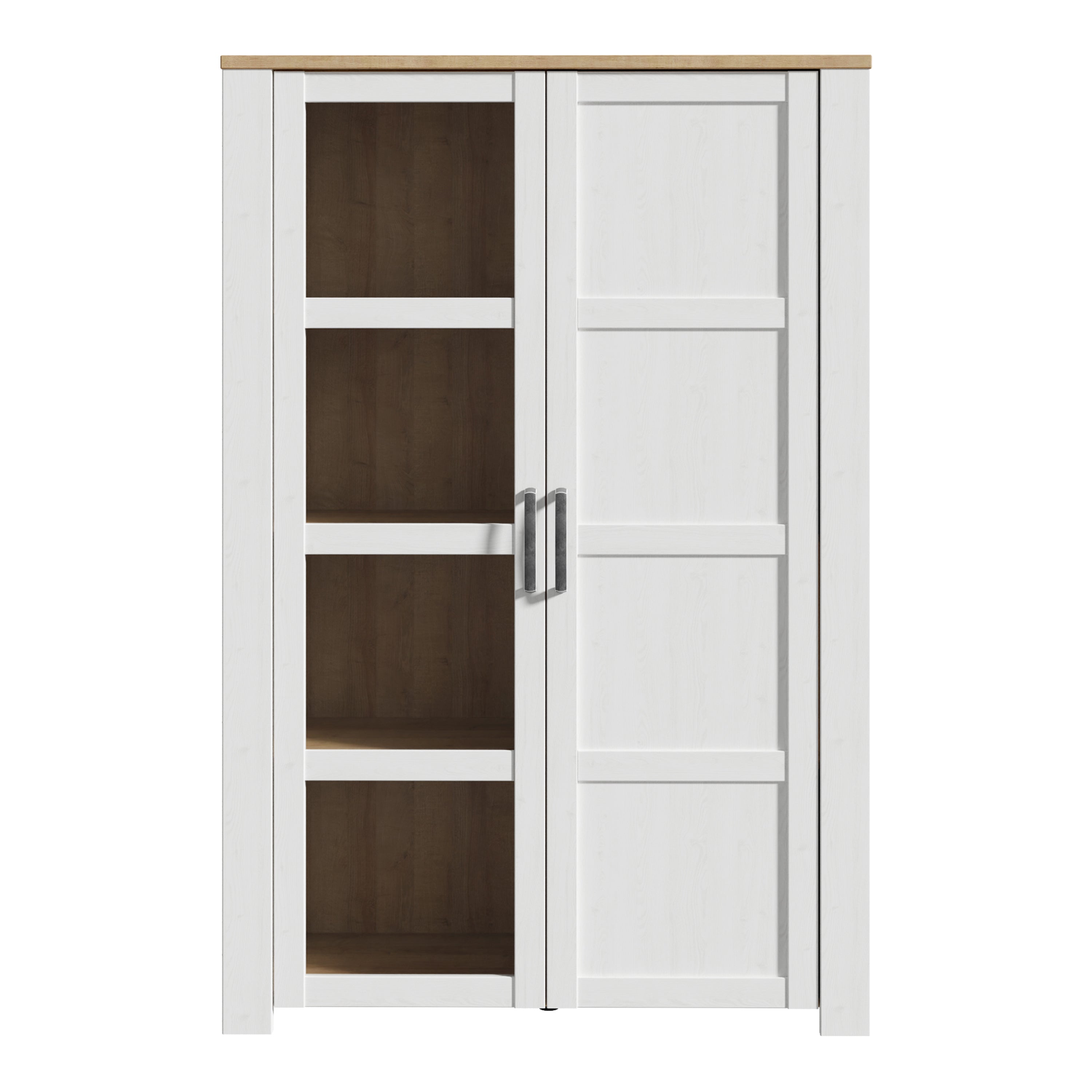 Bohol 2 Door Display Cabinet in Riviera Oak/White