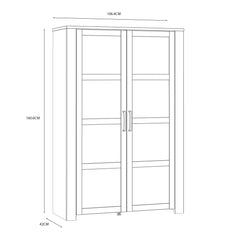 Bohol 2 Door Display Cabinet in Riviera Oak/White - Furniture One Shop