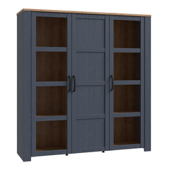 Bohol 3 Door Large Display Cabinet in Riviera Oak/Navy - Furniture One Shop