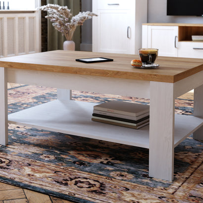 Bohol Coffee Table in Riviera Oak/White - Furniture One Shop