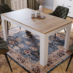 Bohol Extending Dining Table in Riviera Oak/White - Furniture One Shop