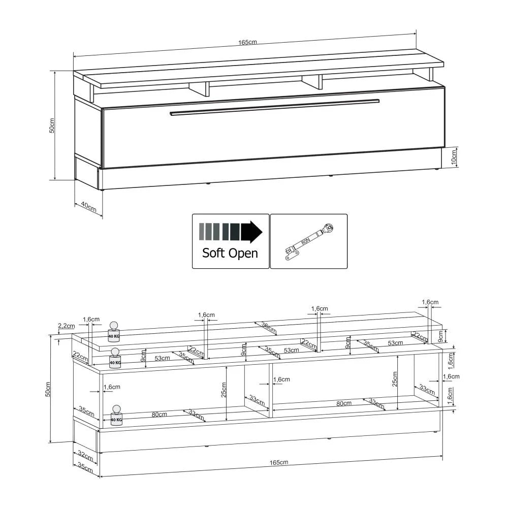 Sensis Wooden Wall Entertainment Unit in White High Gloss