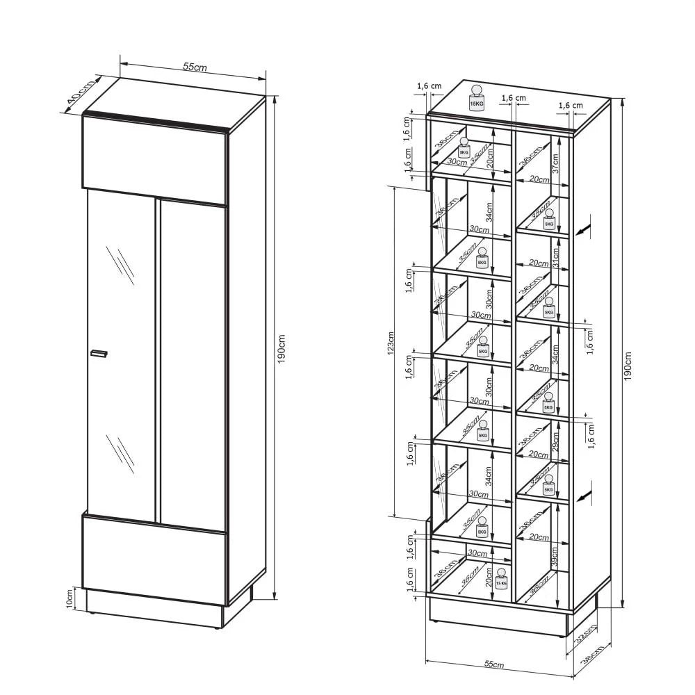 Sensis Wooden Wall Entertainment Unit in White High Gloss