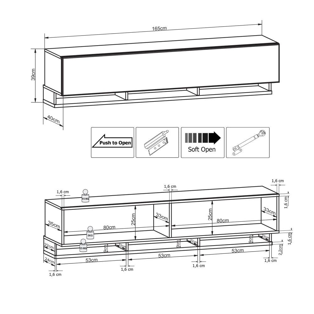 Sensis Wooden Wall Entertainment Unit in White High Gloss