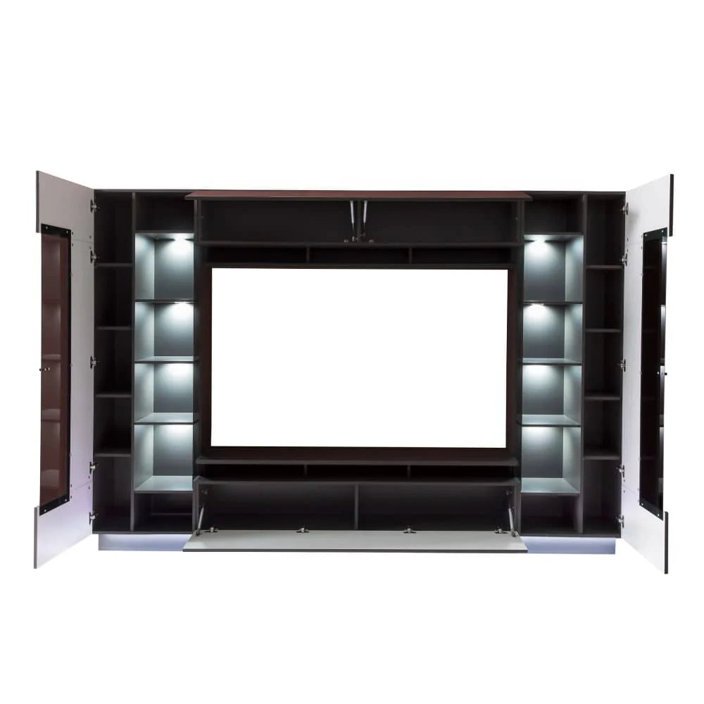 Denira Wooden Wall Entertainment Unit in Graphite Grey