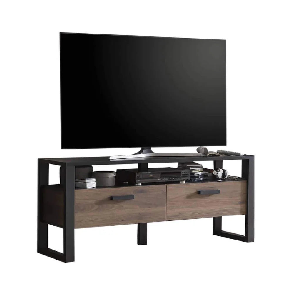 Nordi Wooden TV Cabinet in Okapi Walnut and Black Matt - 151cm