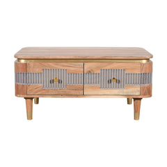 Wilton 2 Drawers Coffee Table In Acacia Wood - UK