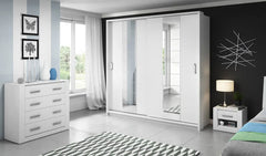 Arti AR-14 Large Wardrobe With 2 Sliding Doors in Matt White - Furniture One Shop
