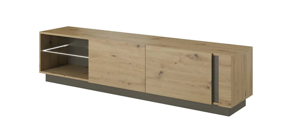 Arco Wooden TV Stand in Oak Artisan - 188cm