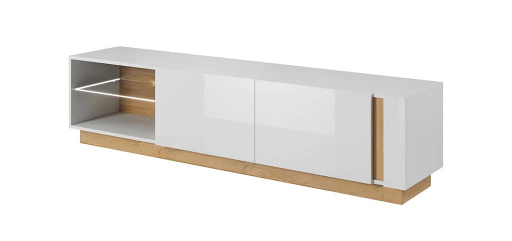 Arco Wooden TV Stand in White - 188cm