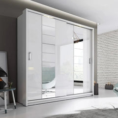 Arti AR-14 Large Wardrobe With 2 Sliding Doors in Matt White - Furniture One Shop