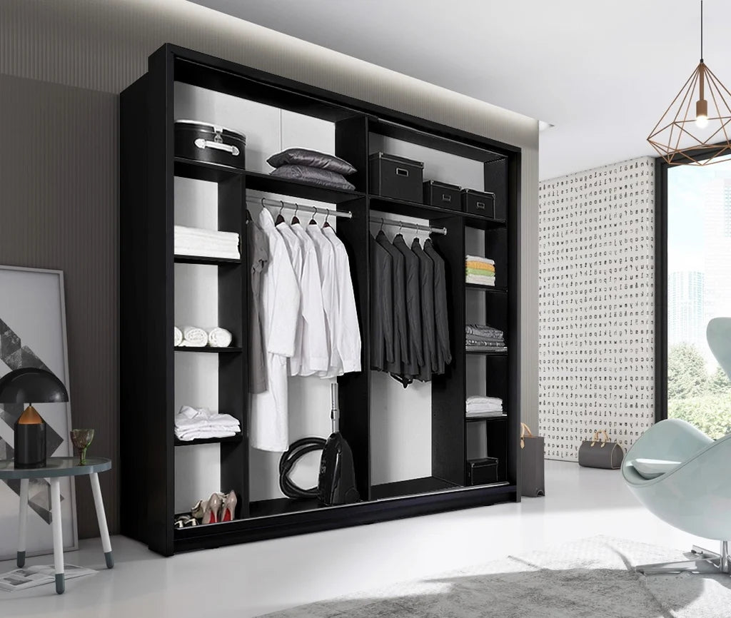 Arti AR-14 Large Wardrobe With 2 Sliding Doors in Matt Black