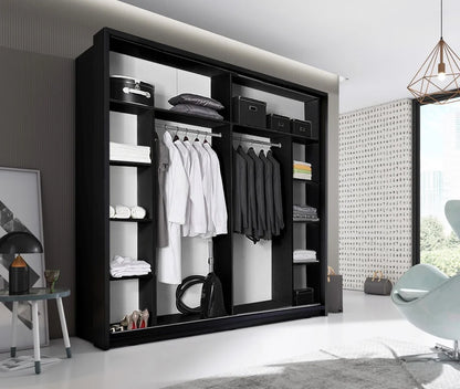 Arti AR-14 Large Wardrobe With 2 Sliding Doors in Matt Black