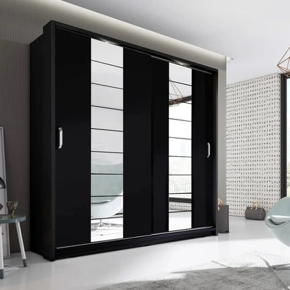 Arti AR-14 Large Wardrobe With 2 Sliding Doors in Matt Black