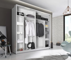 Arti AR-14 Large Wardrobe With 2 Sliding Doors in Matt White - Furniture One Shop