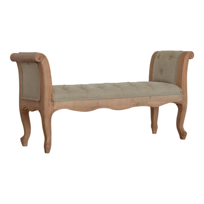 Cuisine Chaise Carved French Style Mud Linen Bench