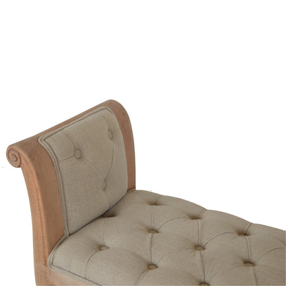Cuisine Chaise Carved French Style Mud Linen Bench