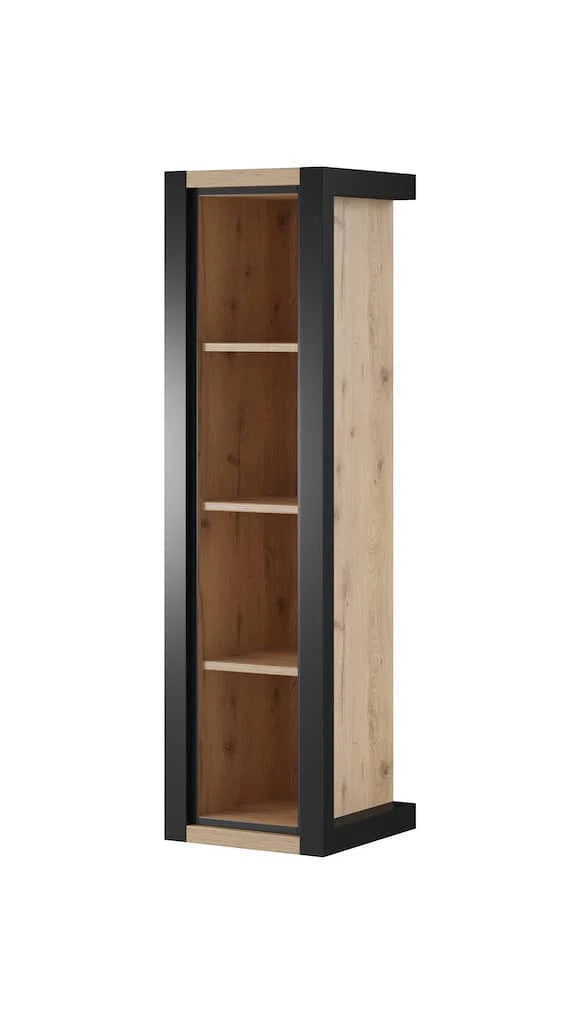 Aktiv Wooden Wall Shelf Oak Taurus and Black Matt - 35cm