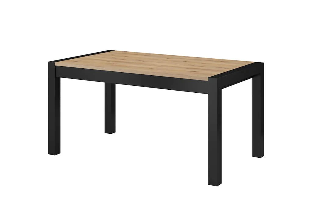 Aktiv Wooden Extending Dining Table in Oak Taurus and Black Matt - 160cm