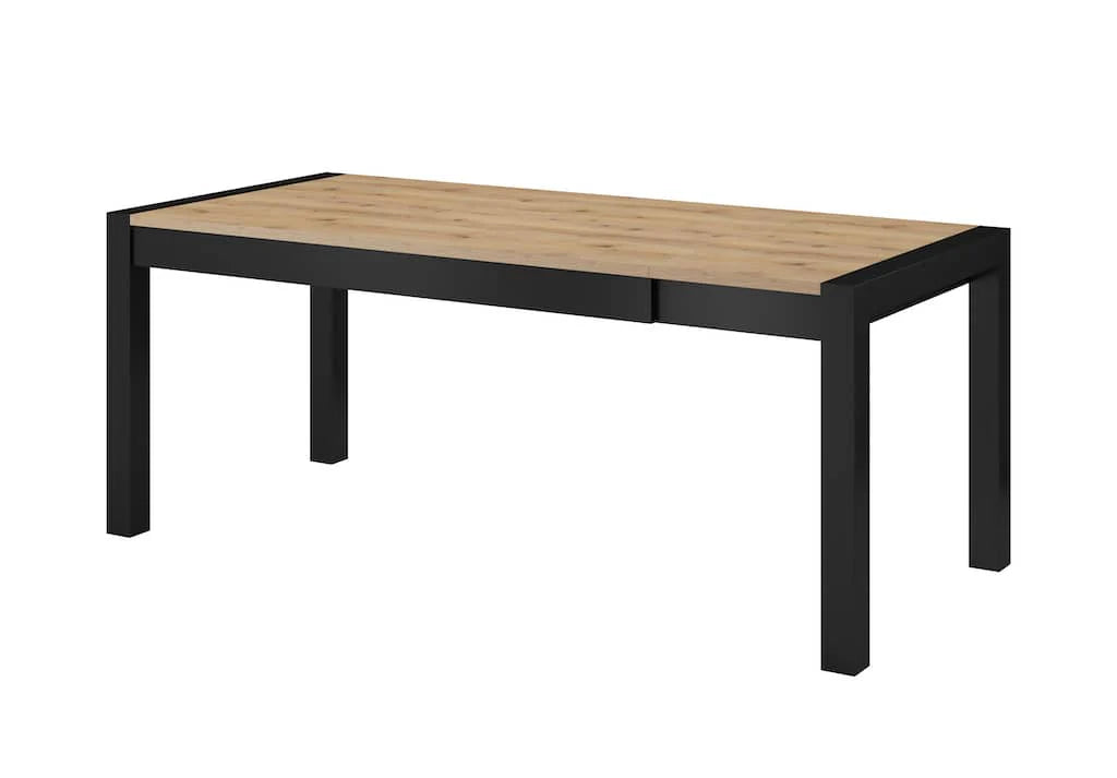 Aktiv Wooden Extending Dining Table in Oak Taurus and Black Matt - 160cm