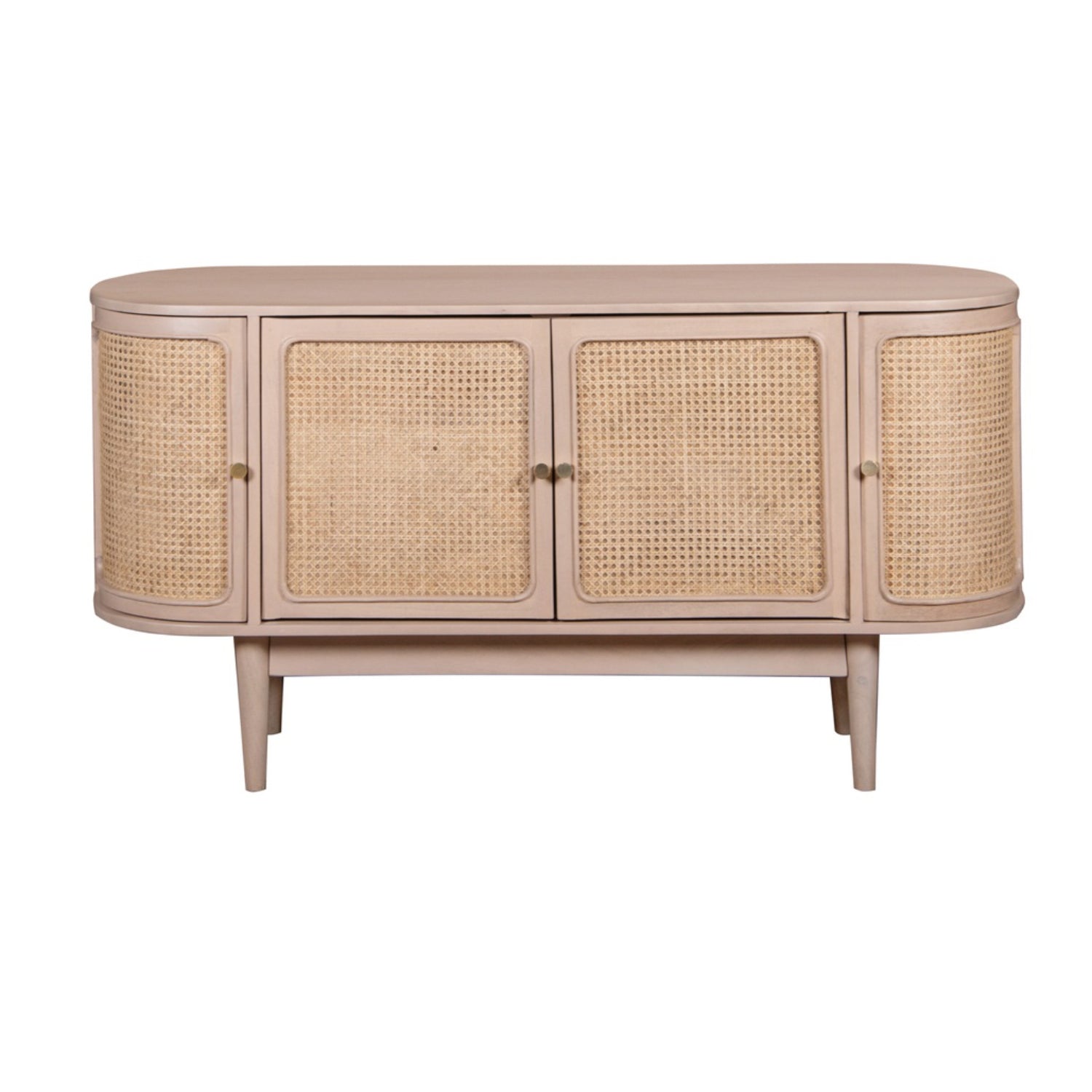 Valencia Cane & Mango Wood 4 Doors Sideboard - UK