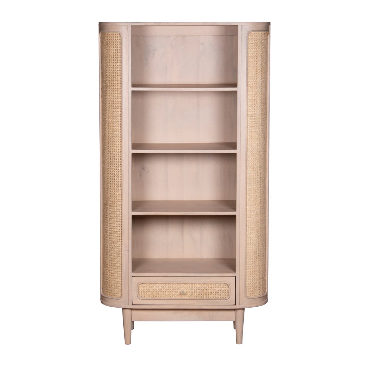 Valencia Cane & Mango Wood Bookcase - UK