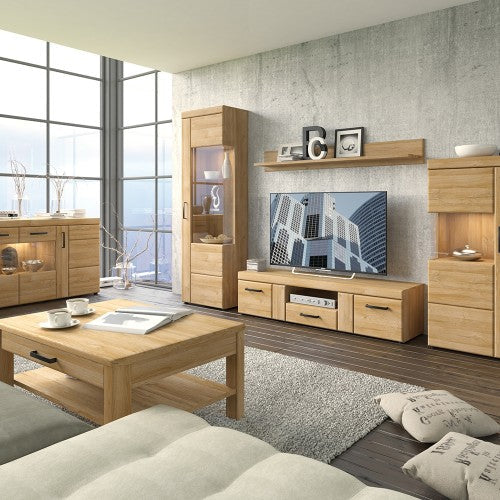 Cortina Wooden Wall Shelf in Grandson Oak - 156cm