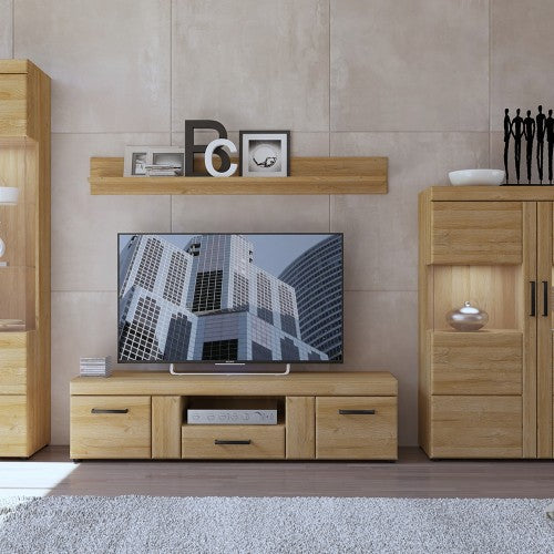 Cortina Wooden Wall Shelf in Grandson Oak - 156cm