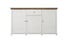 Evora Wooden 3 Door 1 Drawer Sideboard in Abisko Ash  and Oak Lefkas - 160cm