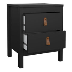 Barcelona Package - Bedside Table 2 drawers + Chest 3+2 drawer + Wardrobe with 2 doors in Matt Black - Furniture One Shop