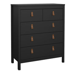 Barcelona Package - Bedside Table 2 drawers + Chest 3+2 drawer + Wardrobe with 2 doors in Matt Black - Furniture One Shop