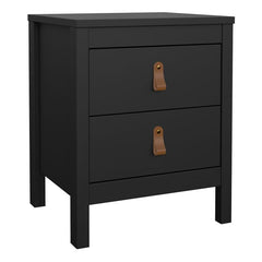 Barcelona Package - Bedside Table 2 drawers + Chest 3+2 drawer + Wardrobe with 2 doors in Matt Black - Furniture One Shop