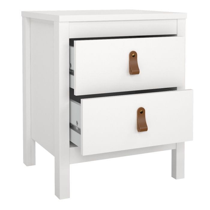 Barcelona Package - Bedside Table 2 drawers + Chest 3+2 drawer + Wardrobe with 2 doors in White