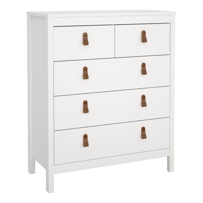 Barcelona Package - Bedside Table 2 drawers + Chest 3+2 drawer + Wardrobe with 2 doors in White