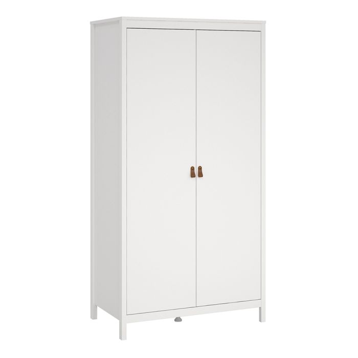 Barcelona Package - Bedside Table 2 drawers + Chest 3+2 drawer + Wardrobe with 2 doors in White