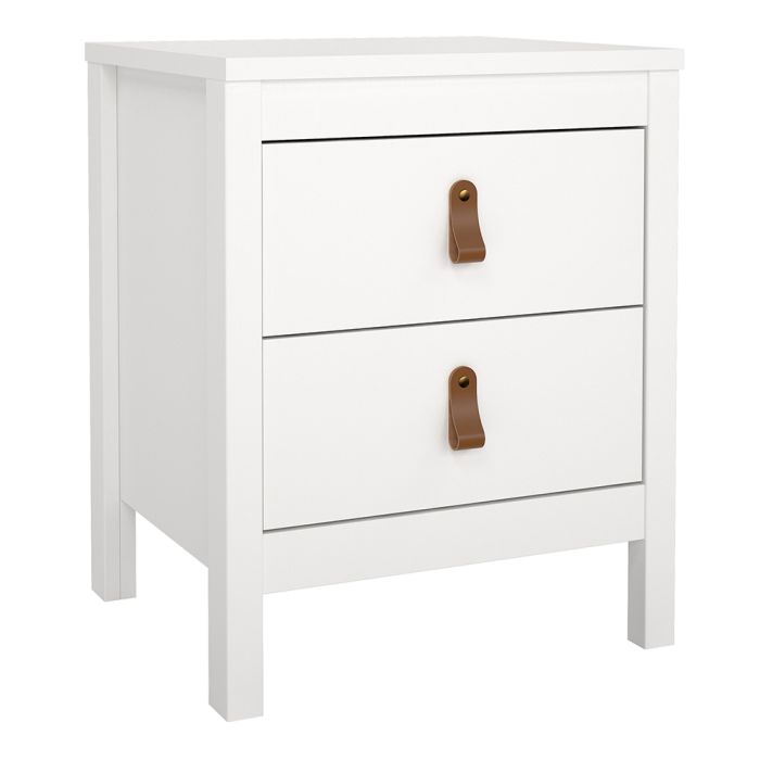 Barcelona Package - Bedside Table 2 drawers + Chest 3+2 drawer + Wardrobe with 2 doors in White