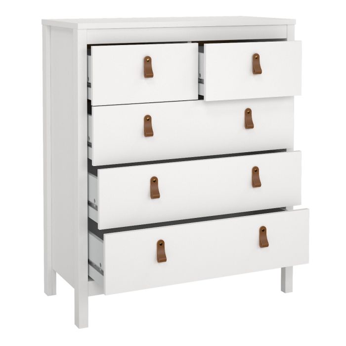 Barcelona Package - Bedside Table 2 drawers + Chest 3+2 drawer + Wardrobe with 3 doors in White