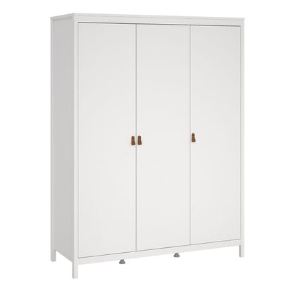 Barcelona Package - Bedside Table 2 drawers + Chest 3+2 drawer + Wardrobe with 3 doors in White