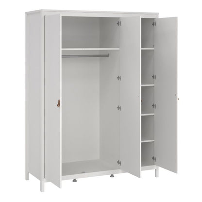 Barcelona Package - Bedside Table 2 drawers + Chest 3+2 drawer + Wardrobe with 3 doors in White
