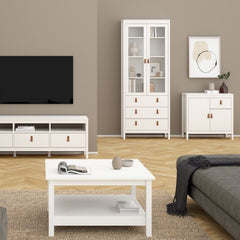 Barcelona Sideboard 2 Doors 1 Drawer in White - Furniture One Shop