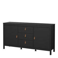 Barcelona Sideboard 2 Doors 3 Drawers in Matt Black - Furniture One Shop