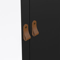 Barcelona Wardrobe with 1 Door 1 Mirror Door 2 Drawers in Matt Black - Furniture One Shop