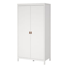 Barcelona Wardrobe with 2 Doors in White - Furniture One Shop