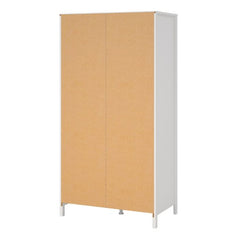 Barcelona Wardrobe with 2 Doors in White - Furniture One Shop