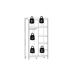 Barcelona Wardrobe with 2 Doors in White - Furniture One Shop