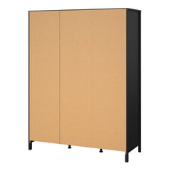 Barcelona Wardrobe with 3 Doors in Matt Black - Furniture One Shop