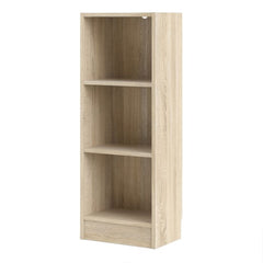 Basic Low Narrow Bookcase (2 Shelves) in Oak - Furniture One Shop