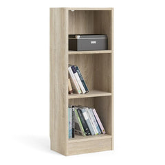 Basic Low Narrow Bookcase (2 Shelves) in Oak - Furniture One Shop