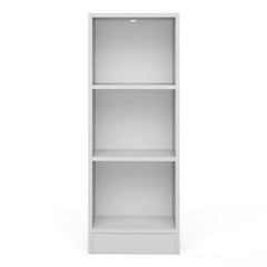 Basic Low Narrow Bookcase (2 Shelves) in White - Furniture One Shop